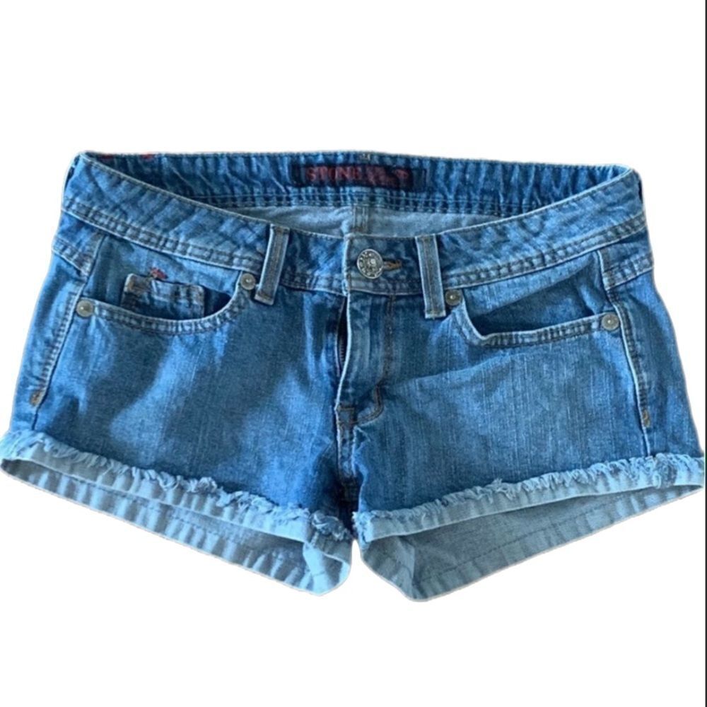 Stone Love Denim Jean Shorts Mid Rise Blue – Size 5 (Juniors)
